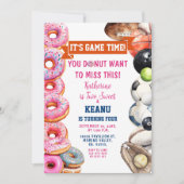 ドナッツスポーツボール兄弟姉妹共同誕生日パーティー 招待状 (正面)