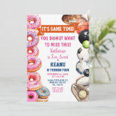 ドナッツスポーツボール兄弟姉妹共同誕生日パーティー 招待状 (スタンド正面)