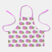 ドナッツピンクのミントグリーンベーカリー エプロン (正面)