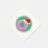 ドナットウィズアイアンドスプリンクルサンタスハットスケッチ スタンダードカクテルナプキン (角)