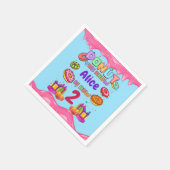 ドナットカパーソナライズされたーラー誕生日パーティー スタンダードカクテルナプキン (角)