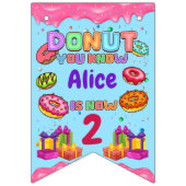 ドナットカパーソナライズされたーラー誕生日パーティー バンティングフラッグ (第3の旗)