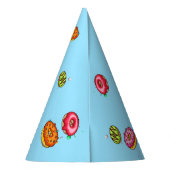 ドナットカパーソナライズされたーラー誕生日パーティー パーティーハット (裏面)