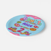 ドナットカパーソナライズされたーラー誕生日パーティー ペーパープレート (アングル)