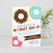 ドナットショップ誕生日パーティーの招待状 招待状 (スタンド正面)