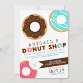 ドナットショップ誕生日パーティーの招待状 招待状 (正面)