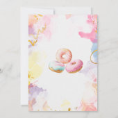 ドナットタイムウォーターカラーお祝い3回 招待状 (裏面)