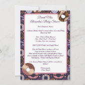 ドナットベビーガールパープルシャワーbyメール 招待状 (正面)