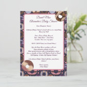 ドナットベビーガールパープルシャワーbyメール 招待状 (スタンド正面)