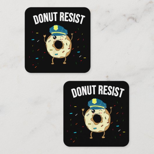 ドナットレジスおもしろいトミーム警察官が スクエア名刺 (正面/裏面)