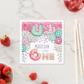 ドナッパーソナライズされたトスプリンクルス第1誕生日 スタンダードカクテルナプキン (インサイチュ)