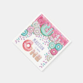 ドナッパーソナライズされたトスプリンクルス第1誕生日 スタンダードカクテルナプキン (角)