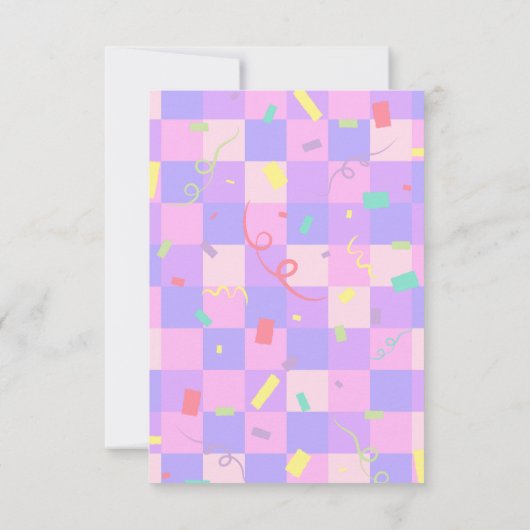 ドナッモダントが赤ちゃん市松模様にシャワーを振り掛ける サンキューカード (裏面)