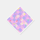 ドナッモダントが赤ちゃん市松模様にシャワーを振り掛ける スタンダードカクテルナプキン (角)