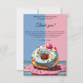 ドナッモダントが赤ちゃん男女兼用シャワーを振る サンキューカード (正面)