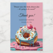 ドナッモダントが赤ちゃん男女兼用シャワーを振る フードラベル (シングルラベル)