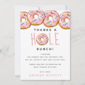 ドナッモダントガールズベビーシャワー散水 サンキューカード (正面)