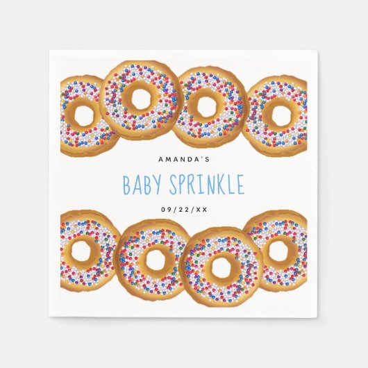 ドナッモダントボーイズ赤ちゃんシャワー散水 スタンダードカクテルナプキン (正面)