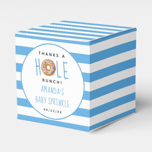 ドナッモダントボーイズ赤ちゃんシャワー散水 フェイバーボックス (正面サイド)