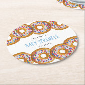 ドナッモダントボーイズ赤ちゃんシャワー散水 ラウンドペーパーコースター (アングル)