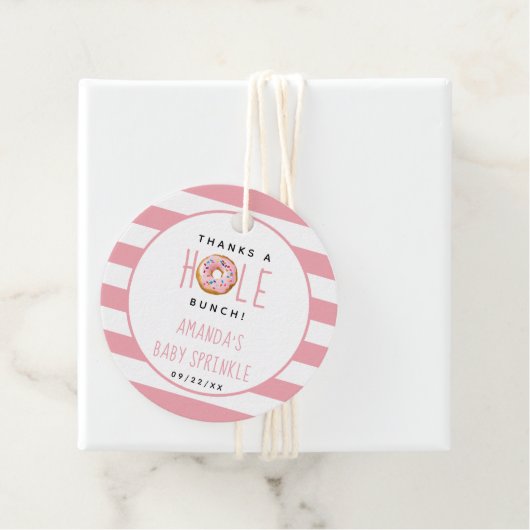 ドナッモダント女の子ベビーシャワー散水ありがとう フェイバータグ (インサイチュ)