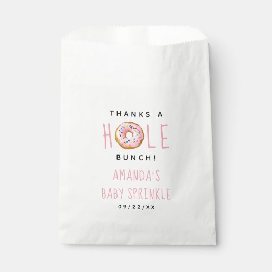 ドナッモダント女の子ベビーシャワー散水ありがとう フェイバーバッグ (正面)