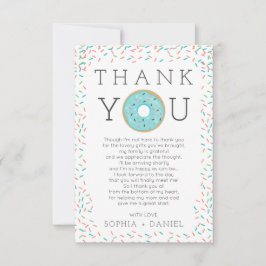 ドナッモダント散水ベビーシャワーサンキューカード 招待状