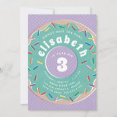 ドナツと散水誕生日パーティーの招待状 招待状 (正面)