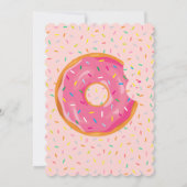 ドナツは女の子を育てるドナツをテーマにした誕生日パーティー 招待状 (裏面)