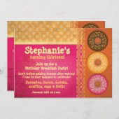 ドナツブレックファーストバースデーパーティ招待状 招待状 (正面/裏面)