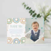 ドナツ1st誕生日パーティーサンキューカード(写真あり) サンキューカード (スタンド正面)