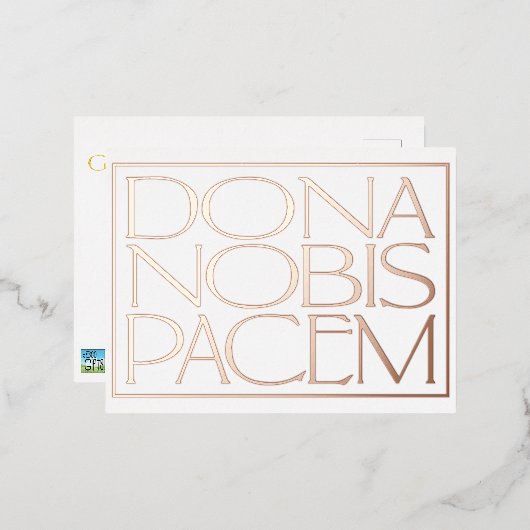 ドナノビスパセムエレガント与え米国平和 箔シーズンポストカード (正面/裏面)