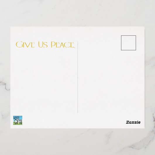 ドナノビスパセムエレガント与え米国平和 箔シーズンポストカード (裏面)