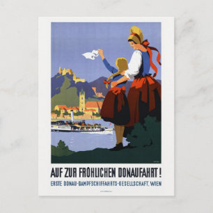 ドナファハルトDanube Austria Vintage Poster 1935 ポストカード