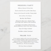 ドナモダン結婚式 プログラム (裏面)