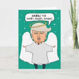 ドナルおもしろいドトランプルックアイクヘアリーエンジェルクリスマス シーズンカード
