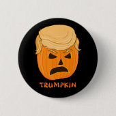 ドナルドおもしろいなTrumpkinのカボチャハロウィーンのカボチャのちょうちん 缶バッジ (正面)