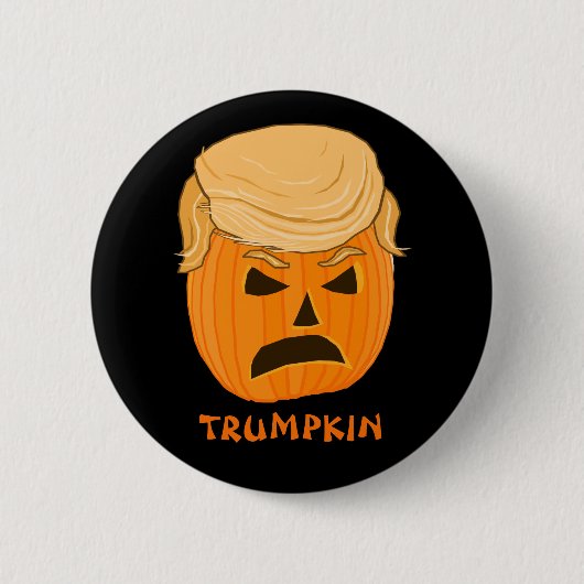 ドナルドおもしろいなTrumpkinのカボチャハロウィーンのカボチャのちょうちん 缶バッジ (正面)