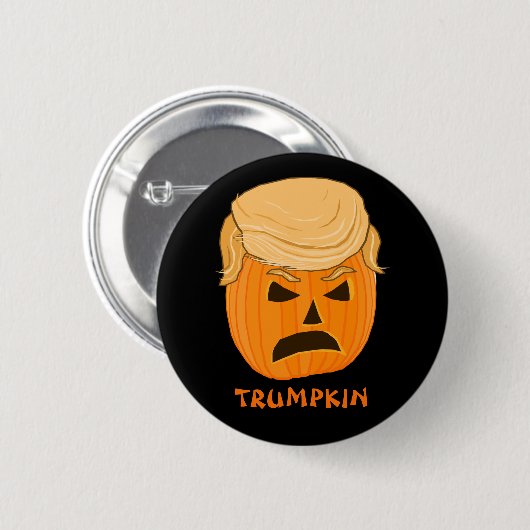 ドナルドおもしろいなTrumpkinのカボチャハロウィーンのカボチャのちょうちん 缶バッジ (正面&裏面)