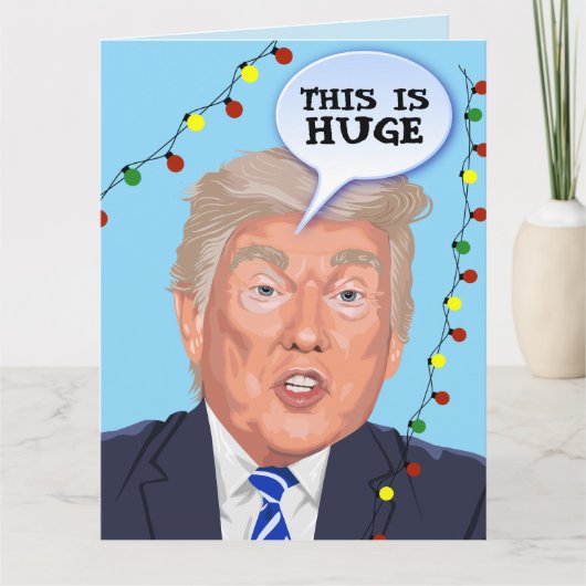 ドナルドおもしろいトランプのクリスマスグリーティングカード サンキューカード (正面)