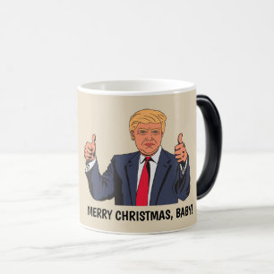 ドナルドおもしろいトランプのコーヒーマグ、親指を上げる モーフィングマグカップ