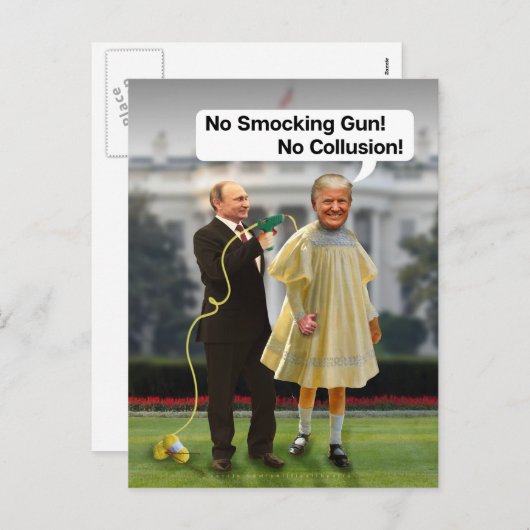 ドナルドおもしろいトランプのプーチン銃のジョーク シーズンポストカード (正面/裏面)