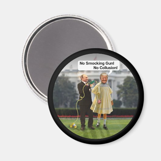 ドナルドおもしろいトランプのプーチン銃のジョーク マグネット (正面/裏面)