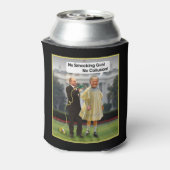 ドナルドおもしろいトランプのプーチン銃のジョーク 缶クーラー (缶裏面)