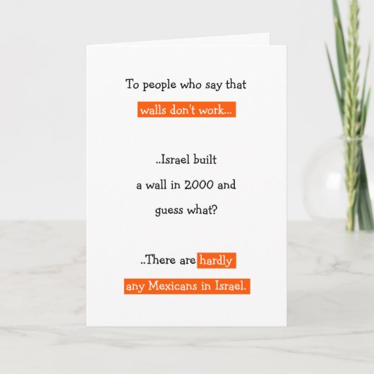 ドナルドおもしろいトランプの壁のジョーク引用文政治的ユーモア シーズンカード (正面)