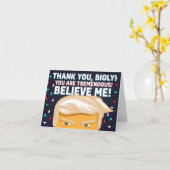 ドナルドおもしろいトランプをテーマにした感謝 カード (黄色い花)