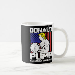 ドナルドおもしろいトランプウェイトリフティングトレーニングジム コーヒーマグカップ