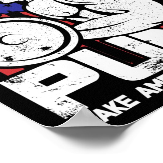 ドナルドおもしろいトランプウェイトリフティングトレーニングジム ポスター (角)