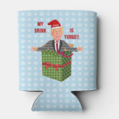 ドナルドおもしろいトランプクリスマスユージドリンクユーモア 缶クーラー (裏面)