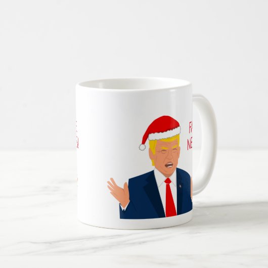 ドナルドおもしろいトランプサンタクロースのクリスマスアニメ コーヒーマグカップ (正面右)